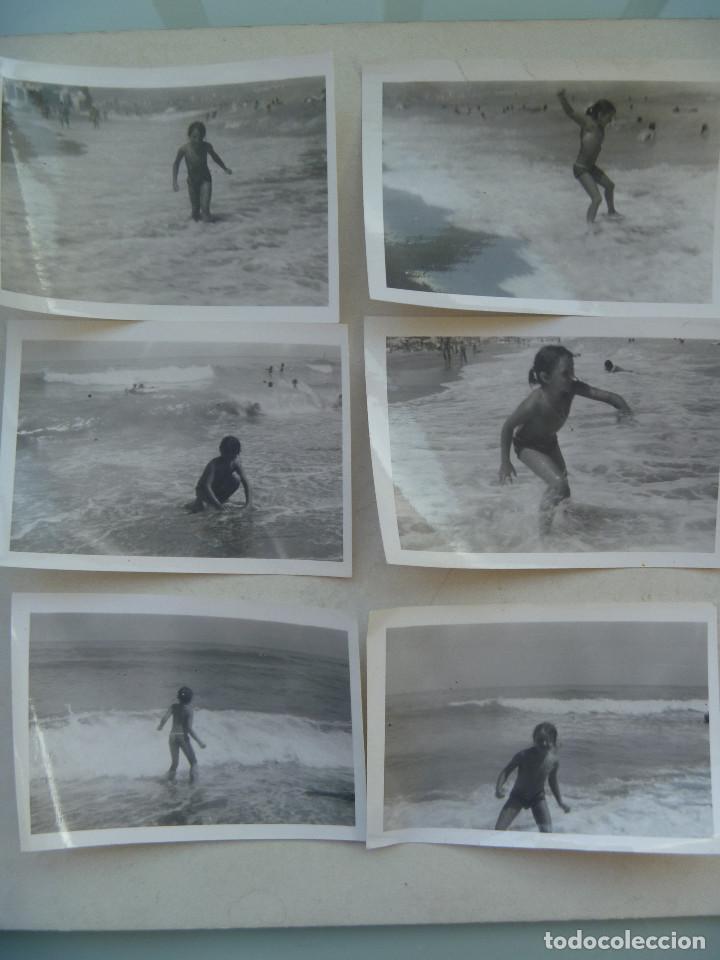 Fotograf&iacute;a antigua: LOTE DE 6 FOTOS DE  NI&Ntilde;A EN LA PLAYA JUGANDO, EN BA&Ntilde;ADOR .