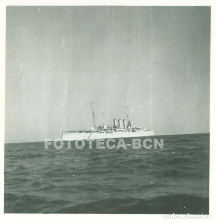 Antique Photography: FOTO ORIGINAL BUQUE BARCO DE GUERRA POSIBLEMENTE JULIO DE 1936 CERCA DE MALLORCA BALEARES