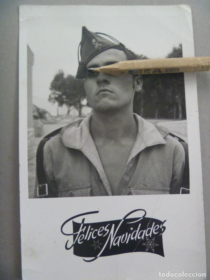 Fotograf&iacute;a antigua: LA LEGION : FOTO DE UN LEGIONARIO CON MENSAJE DE FELICITACION