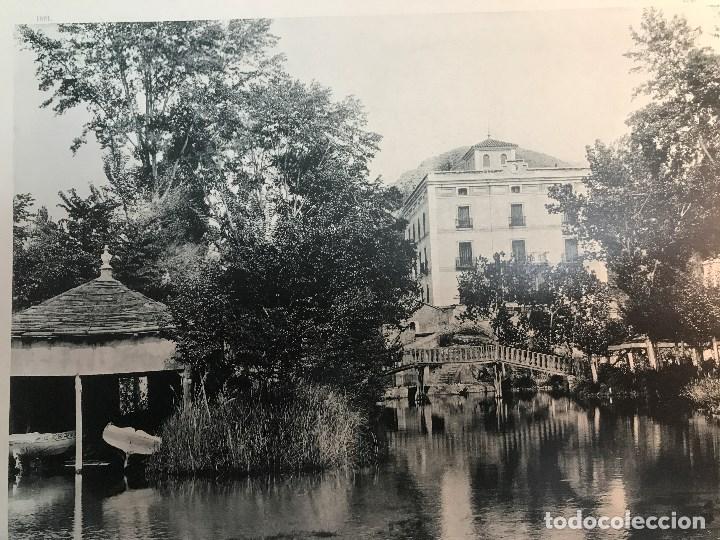 Photographie ancienne: F90- LAMINA de ALHAMA de ARAGON el PARQUE del LAGO y PALACIO -de - HAUSER y MENET -A&Ntilde;O 1891 N&ordm; 299