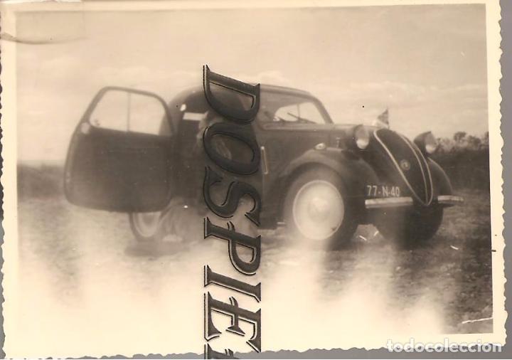 Fotograf&iacute;a antigua: ANTIGUA FOTO, COCHE SIMCA-5 &Oacute; FIAT 500 TOPOLINO, EN PALAVAS-FRANCIA, 1952, 7X10, ORIGINAL