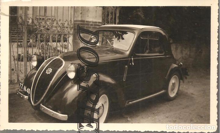 Fotograf&iacute;a antigua: ANTIGUA FOTO, COCHE SIMCA-5 &Oacute; FIAT 500 TOPOLINO, 1952, 7X10, ORIGINAL