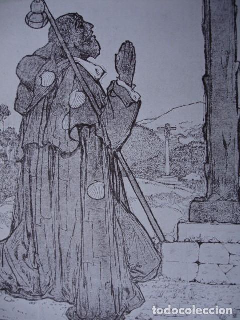 Fotografia antica: PEREGRINO DE LAS CONCHAS CAMINO DE SANTIAGO  A&Ntilde;O 1938 .11.5X17.5. GALAICO FOTOGRABADO