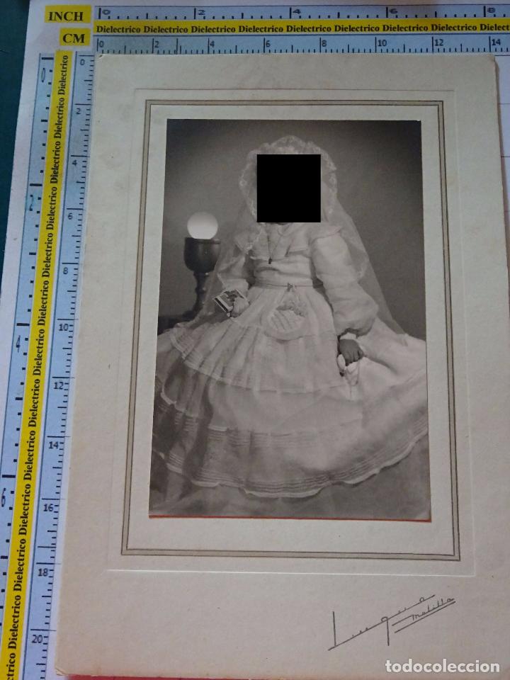 Fotograf&iacute;a antigua: FOTO DE ESTUDIO LUQUE DE MELILLA. NI&Ntilde;A COMUNI&Oacute;N. A&Ntilde;OS 30 50