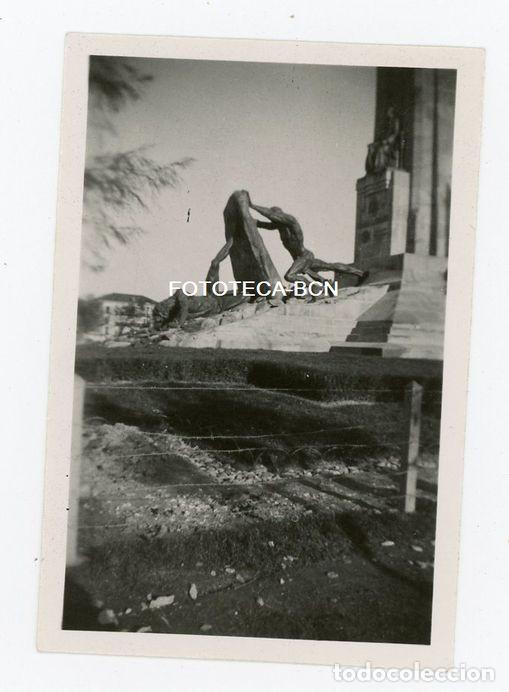 Fotografia antica: FOTO ORIGINAL MONUMENTO A CHURRUCA LAS ARENAS GETXO VIZCAYA EUSKADI A&Ntilde;O 1940
