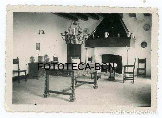 Fotografia antica: FOTO ORIGINAL COMEDOR CHIMENEA FINCA CAN RIBAS A&Ntilde;O 1935