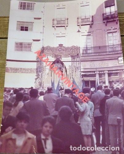 Fotograf&iacute;a antigua: SEMANA SANTA SEVILLA, ANTIGUA FOTOGRAFIA VIRGEN DE LOS DESAMPARADOS, SAN ESTEBAN,180X255MM