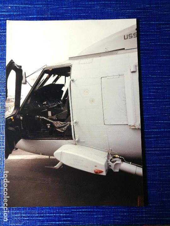 Fotografia antica: fotograf&iacute;a. Helic&oacute;ptero. Marina de Estados unidos. portaaviones saratoga. foto a&ntilde;os 90. Militar.