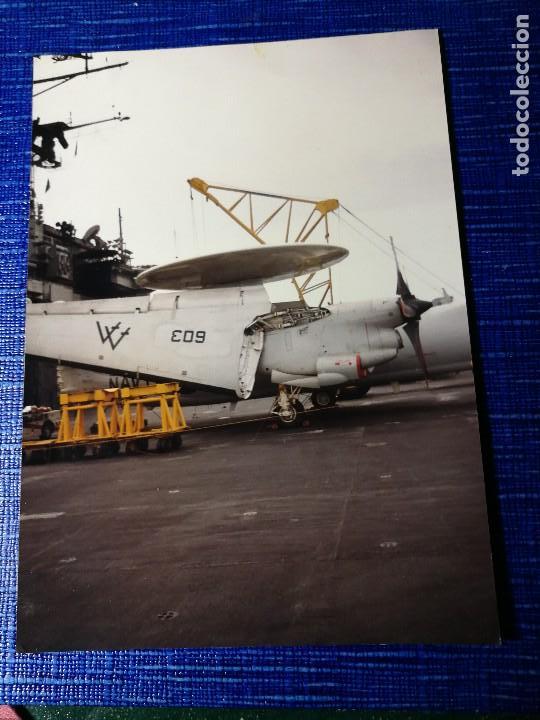Fotografia antica: fotograf&iacute;a. Avi&oacute;n. Marina de Estados unidos. portaaviones saratoga. foto a&ntilde;os 90. Militar.