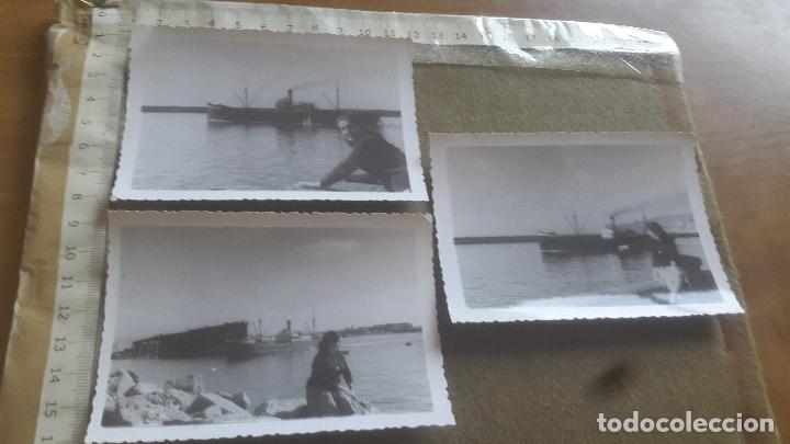 Fotograf&iacute;a antigua: FOTOGRAFIA ANTIGUA 3 FOTOS DE UN BARCO - ALMERIA 1963