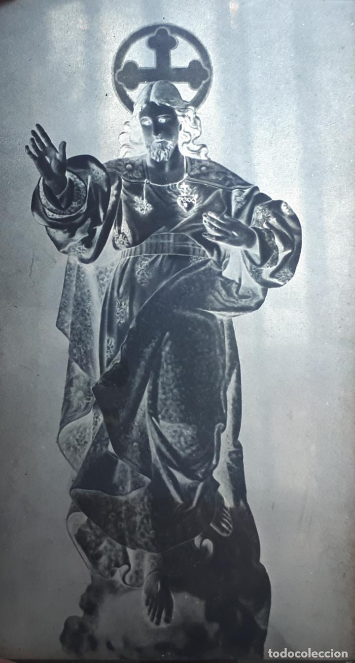 Fotograf&iacute;a antigua: ANTIGUO CLICH&Eacute; DEL SAGRADO CORAZ&Oacute;N DE JESUS DE LA CORU&Ntilde;A NEGATIVO EN CRISTAL