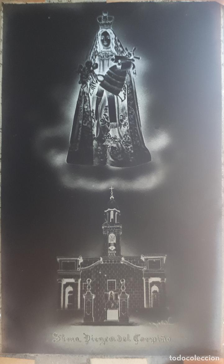 Fotograf&iacute;a antigua: ANTIGUO CLICH&Eacute; DE LA SANTA VIRGEN DEL CORPI&Ntilde;O  LOSON LALIN LUGO  NEGATIVO EN CRISTAL