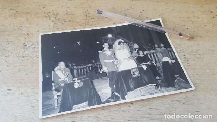 Fotograf&iacute;a antigua: Boda de tesa de baviera con alfonso marquez, padrino infante jose eugenio de baviera, 17 x 11 cm.