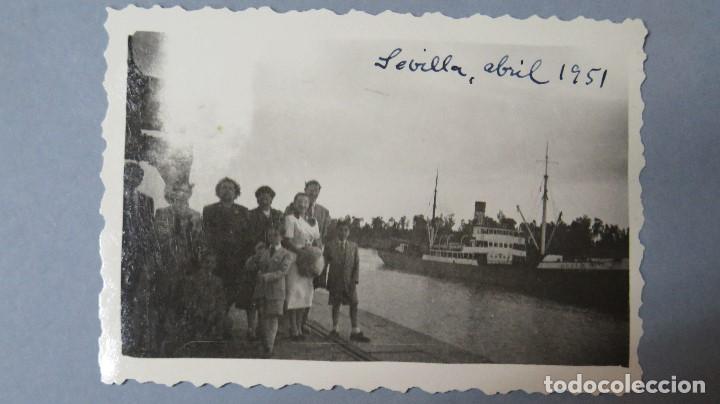 Alte Fotografie: FOTOGRAFIA PUERTO DE SEVILLA. BUQUE. 1951