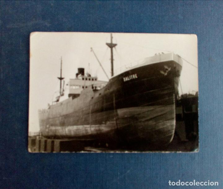 Fotograf&iacute;a antigua: FOTO BARCO SALITRE - ASTILLEROS LA CORU&Ntilde;A 1961.