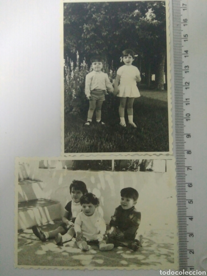 Fotografia antiga: 2 ANTIGUA FOTOGRAFIA TROQUELADA NI&Ntilde;OS Y NI&Ntilde;A PEQUE&Ntilde;OS A&Ntilde;OS 60