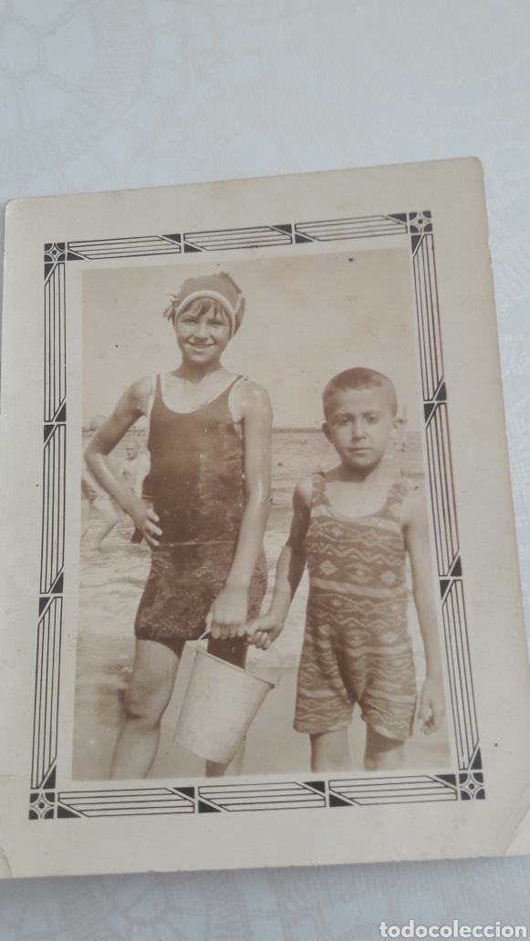 Alte Fotografie: Foto playa New York 1928 ni&ntilde;os ba&ntilde;ador moda