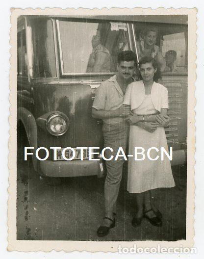 Fotograf&iacute;a antigua: FOTO ORIGINAL AUTOCAR S'AGARO COSTA BRAVA A&Ntilde;O 1952