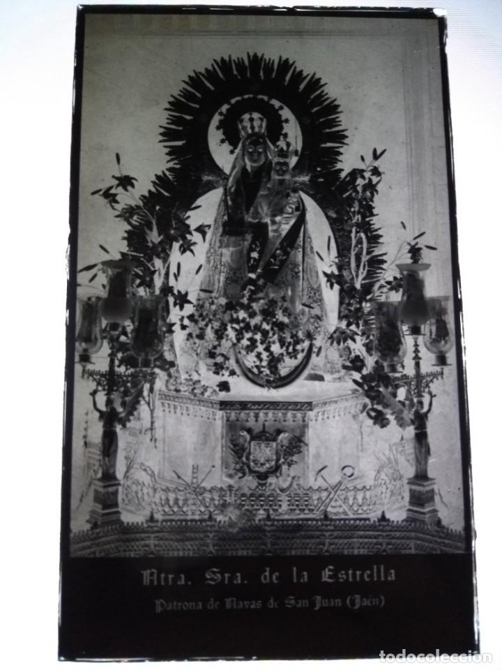 Fotografia antica: NAVAS DE SAN JUAN JAEN ANTIGUO CLICH&Eacute; NTRA SRA DE LA ESTRELLA NEGATIVO EN CRISTAL