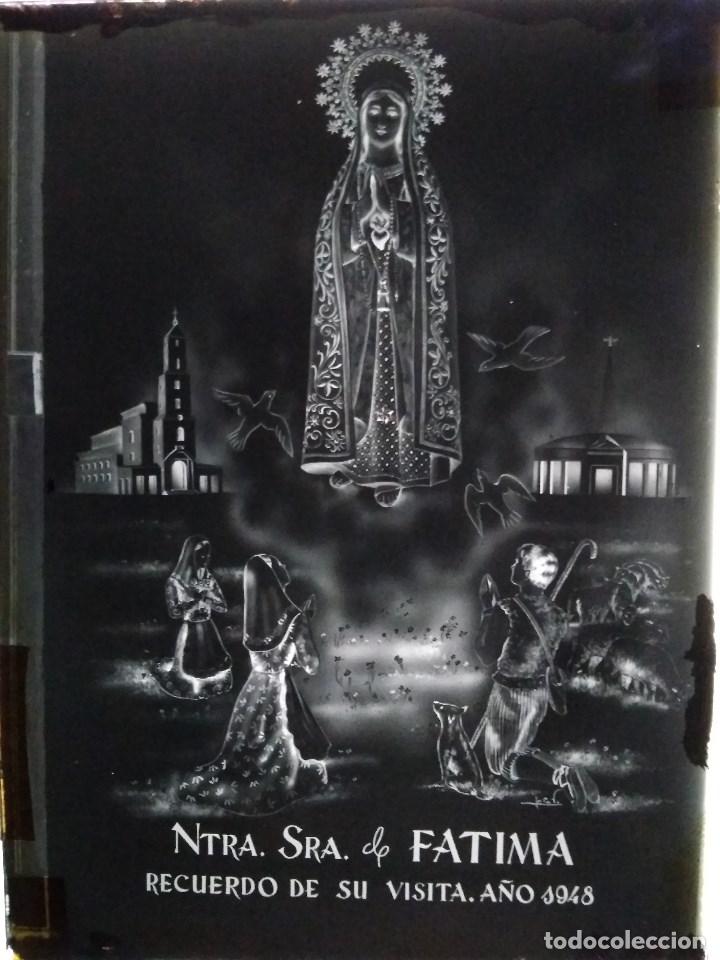 Fotograf&iacute;a antigua: ANTIGUO CLICH&Eacute; DE NUESTRA SE&Ntilde;ORA DE F&Aacute;TIMA RECUERDO DE SU VISITA 1948