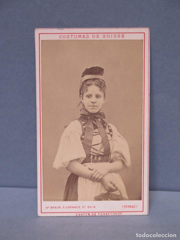 Alte Fotografie: FOTOGRAFIA. MUJER TIPOS SUIZOS. CANTON SCHAFFOUSE. COSTUMES DU SUISSE. AD. BRAUN. HACIA 1870