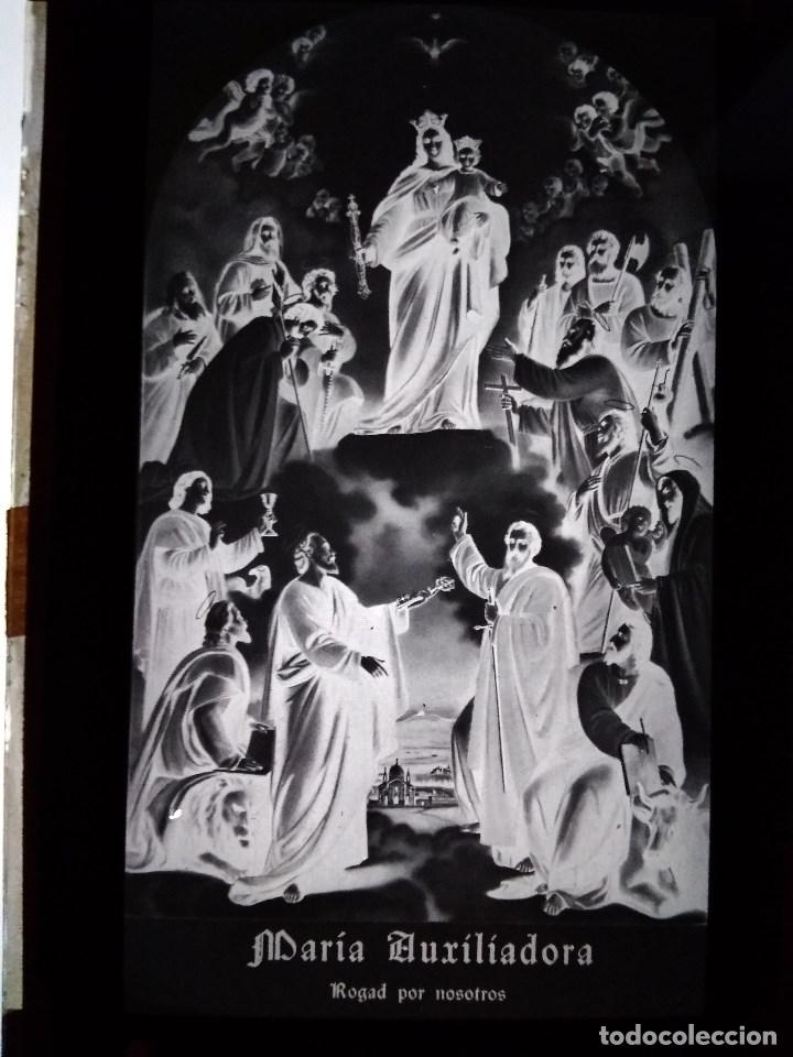 Fotograf&iacute;a antigua: ANTIGUO CLICH&Eacute; DE COMPOSICI&Oacute;N DE MAR&Iacute;A AUXILIADORA NEGATIVO EN CRISTAL