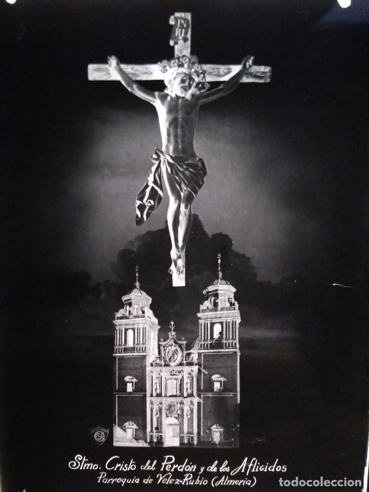 Fotografia antiga: V&Eacute;LEZ RUBIO ALMER&Iacute;A ANTIGUO CLICH&Eacute; DEL STMO CRISTO DEL PERD&Oacute;N Y DE LOS AFLIGIDOS NEGATIVO EN CRISTAL