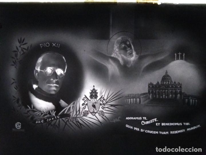 Fotografia antiga: ANTIGUO CLICH&Eacute; DE SU SANTIDAD PIO XII NEGATIVO EN CRISTAL
