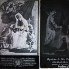 Fotografía antigua: SANTA URSULA Y SANTA ANGELA DE MERICI FUNDADORA URSULINAS DOS ANTIGUOS CLICHÉS NEGATIVOS EN CRISTAL. Lote 135852030
