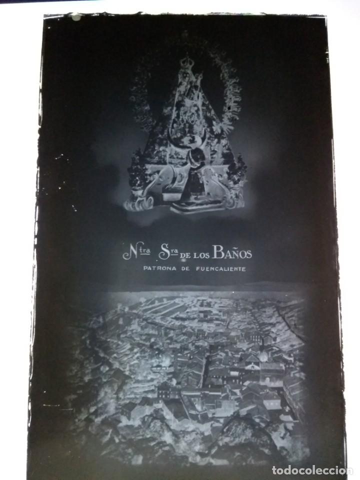 Fotografia antiga: FUENCALIENTE CIUDAD REAL NTRA SRA DE LOS BA&Ntilde;OS ANTIGUO CLICH&Eacute; NEGATIVO EN VIDRIO