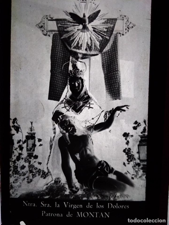 Fotograf&iacute;a antigua: ANTIGUO CLICH&Eacute; DE NTRA SRA LA VIRGEN DE LOS DOLORES PATRONA DE MONT&Aacute;N CASTELL&Oacute;N NEGATIVO EN CRISTAL