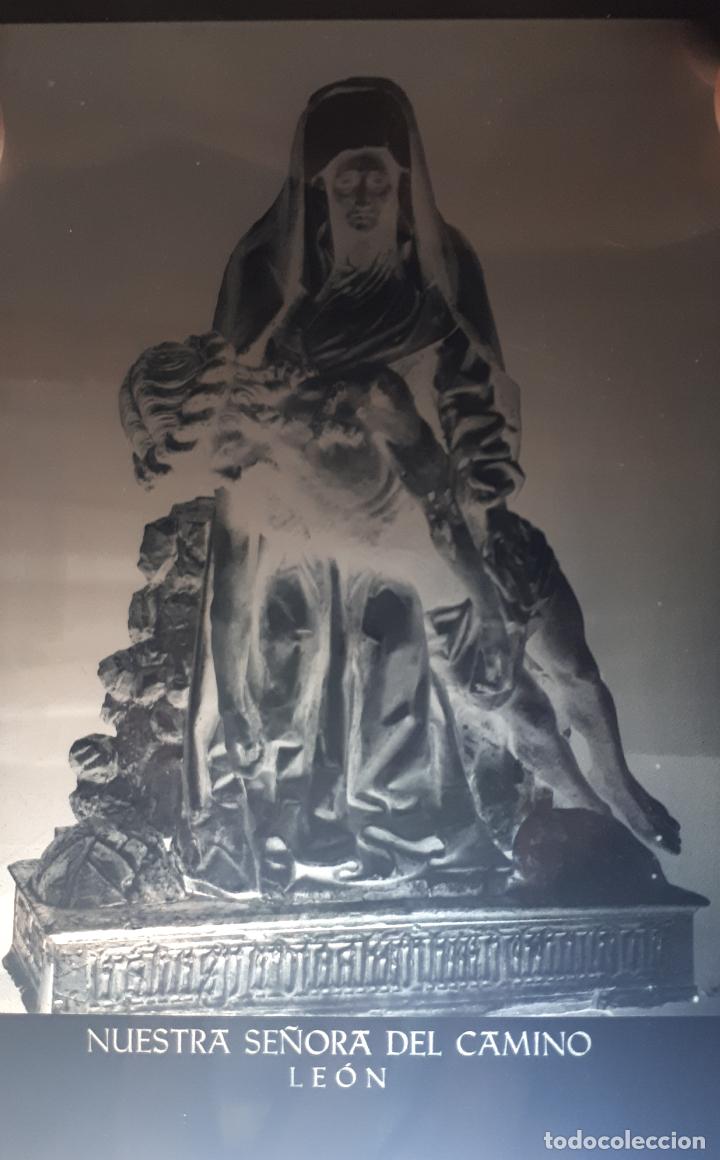 Fotografia antica: ANTIGUO CLICH&Eacute; DE NUESTRA SE&Ntilde;ORA DEL CAMINO LEON NEGATIVO EN CRISTAL
