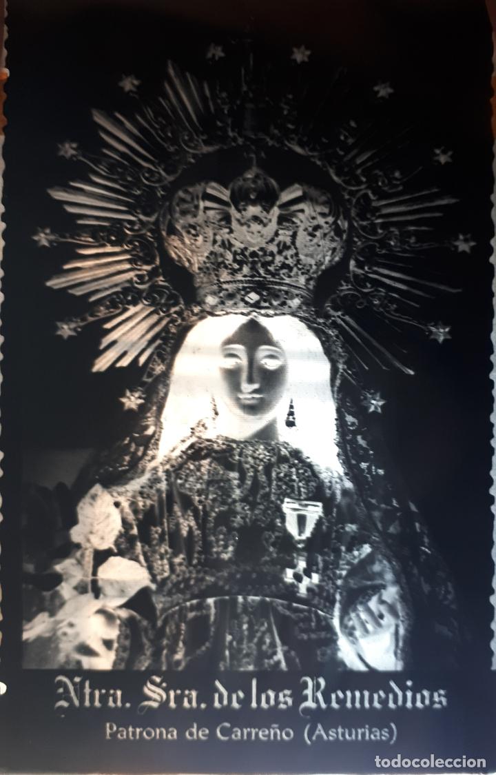 Fotografia antica: ANTIGUO CLICH&Eacute; DE NUESTRA SE&Ntilde;ORA DE LOS REMEDIOS PATRONA DE CARRE&Ntilde;O ASTURIAS NEGATIVO EN CRISTAL