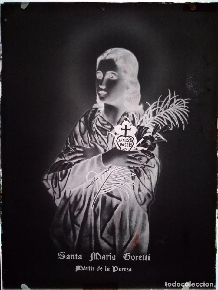 Fotografia antiga: ANTIGUO CLICH&Eacute; DE SANTA MAR&Iacute;A GORETTI NEGATIVO EN CRISTAL