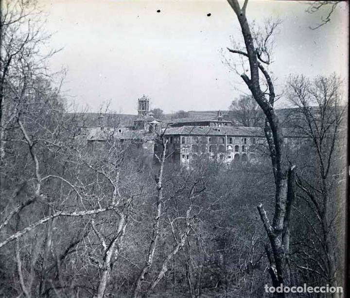 Fotografia antiga: FOTOGRAFIA ESTEREOSCOPICA EN CRISTAL, VISTA DE MONASTERIO, LUGAR NO LOCALIZADO, NEGATIVO QUE HA SIDO