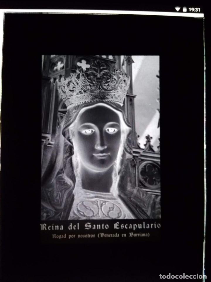 Fotografia antica: BURRIANA CASTELL&Oacute;N ANTIGUO CLICH&Eacute; DE REINA DEL SANTO ESCAPULARIO NEGATIVO EN CRISTAL