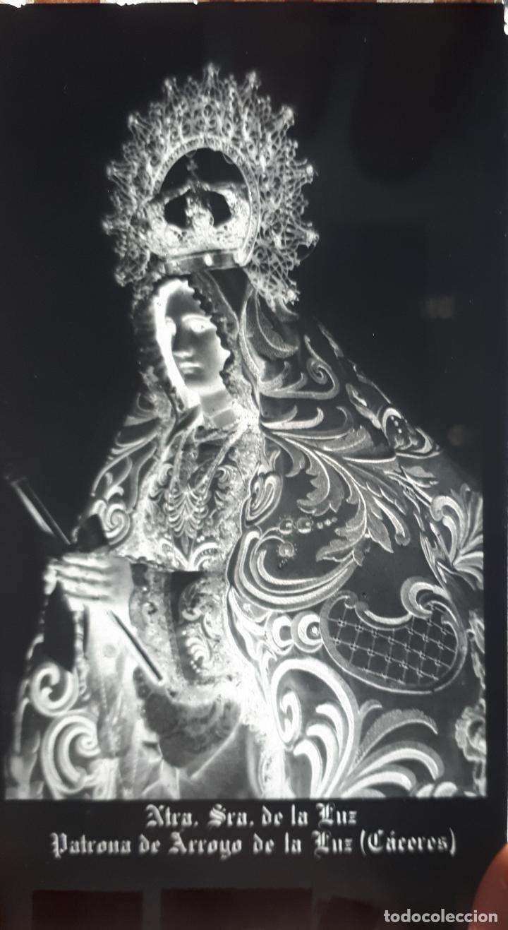 Fotograf&iacute;a antigua: ANTIGUO CLICH&Eacute; DE NUESTRA SE&Ntilde;ORA DE LA LUZ ARROYO DE LA LUZ CACERES  NEGATIVO CRISTAL