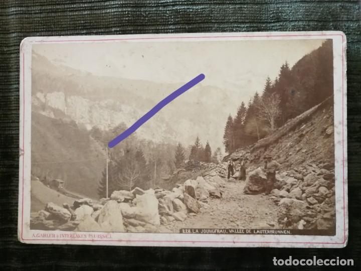 Fotografia antiga: Fotograf&iacute;a antigua.la joungfrau. Valle de lauterbrunnen.interlaken.Suisse. Fotografo a.gabler.