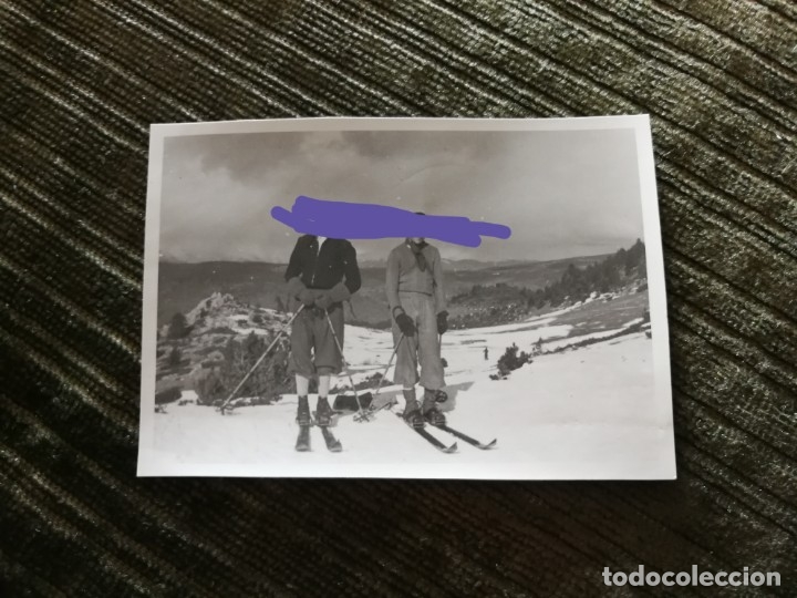 Fotografia antiga: Fotograf&iacute;a antigua. Estaci&oacute;n de esqu&iacute; La Molina.gerona. esquiadores.Foto a&ntilde;o 1934.
