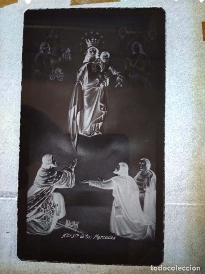Fotograf&iacute;a antigua: ANTIGUO CLICH&Eacute; DE NUESTRA SE&Ntilde;ORA DE LAS MERCEDES NEGATIVO EN CRISTAL