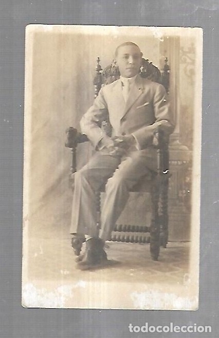Antique Photography: ANTIGUA FOTOGRAFIA DE ESTUDIO DE JOVEN CUBANO. 8 X 12CM