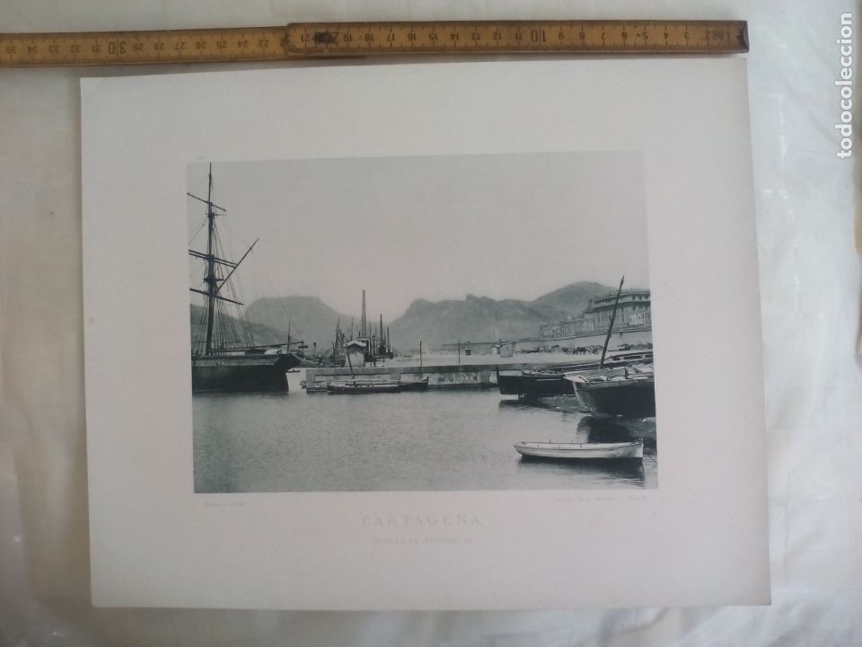 Alte Fotografie: CARTAGENA, MUELLE DE ALGONSO XII. 1892. IMPRESA POR HAUSER Y MENET ANTIGUA FOTOTIPIA.
