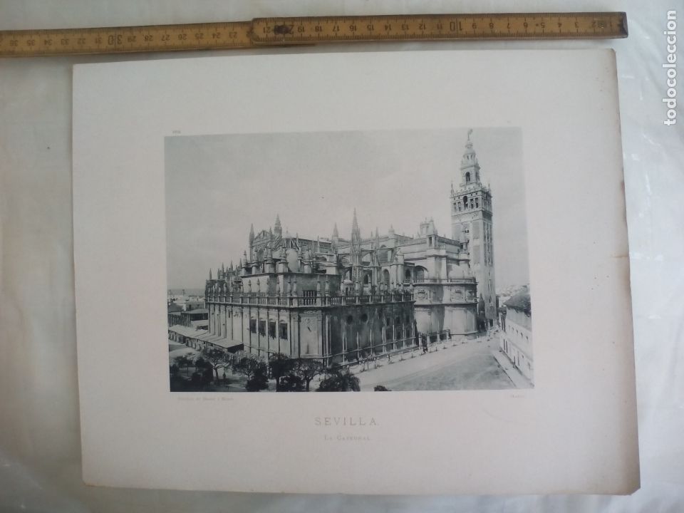 Antique Photography: SEVILLA, LA CATEDRAL. 1893. IMPRESA POR HAUSER Y MENET ANTIGUA FOTOTIPIA.