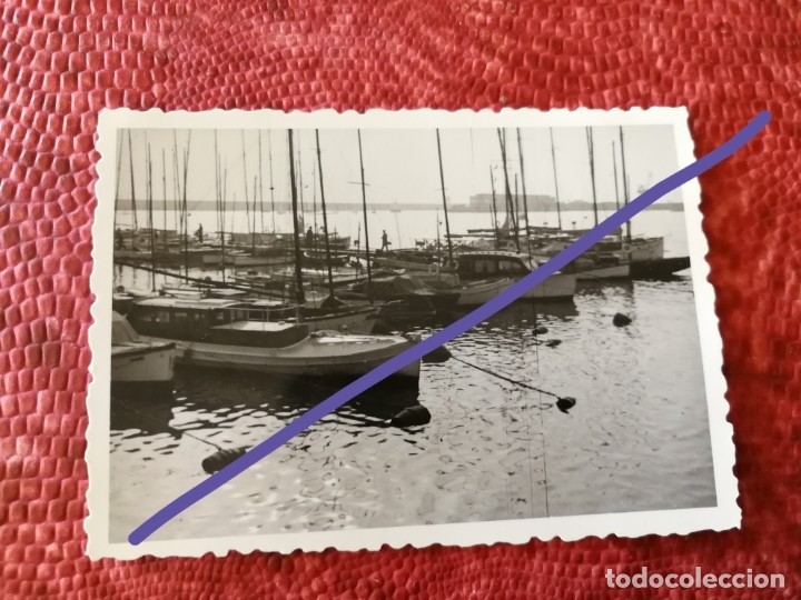Fotografia antiga: Antigua fotograf&iacute;a. Puerto de barcelona. Barco. Barcos. Foto a&ntilde;o 1952.