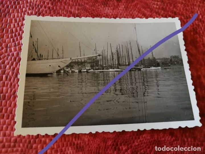 Alte Fotografie: Antigua fotograf&iacute;a. Puerto de barcelona. Barco. Barcos. Foto a&ntilde;o 1952.