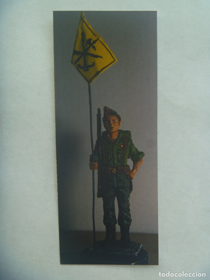 Fotograf&iacute;a antigua: FOTO DE UN SOLDADITO DE PLOMO : LEGIONARIO CON BANDEROLA, LEGION ESPA&Ntilde;OLA