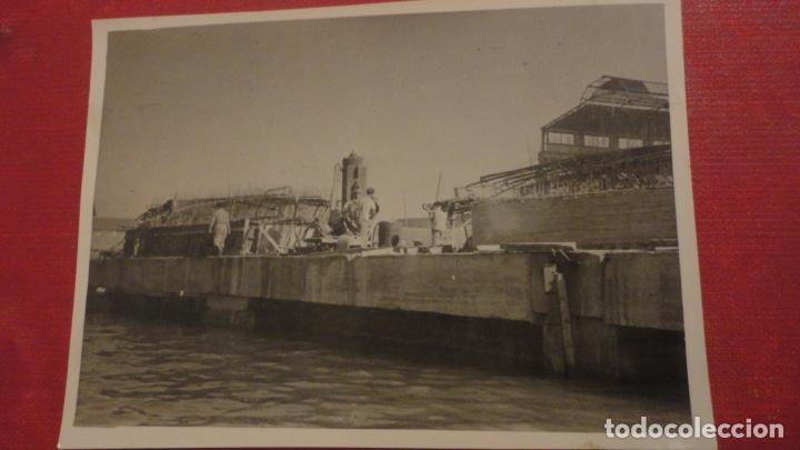 Alte Fotografie: ANTIGUA FOTOGRAFIA.OBRAS.NUEVO MUELLE LA CARRACA SAN FERNANDO CADIZ 1947