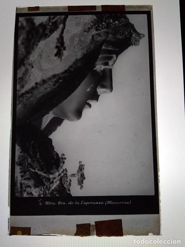 Alte Fotografie: ANTIGUO CLICH&Eacute; DE NTRA SRA DE LA ESPERANZA MACARENA SEVILLA NEGATIVO EN CRISTAL
