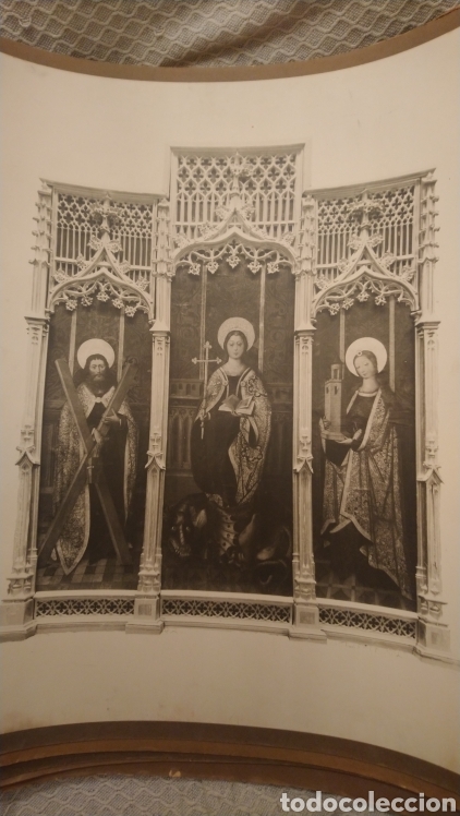 Fotograf&iacute;a antigua: L&aacute;mina Fotograf&iacute;a retablo g&oacute;tico. Donde est&aacute;? Quien lo identifica? Ministerio de Instrucci&oacute;n Publica