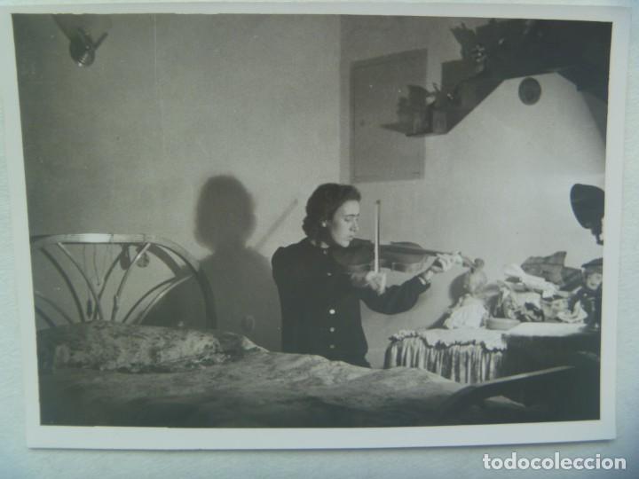 Fotograf&iacute;a antigua: BONITA FOTO DE MUJER TOCANDO EL VIOLIN